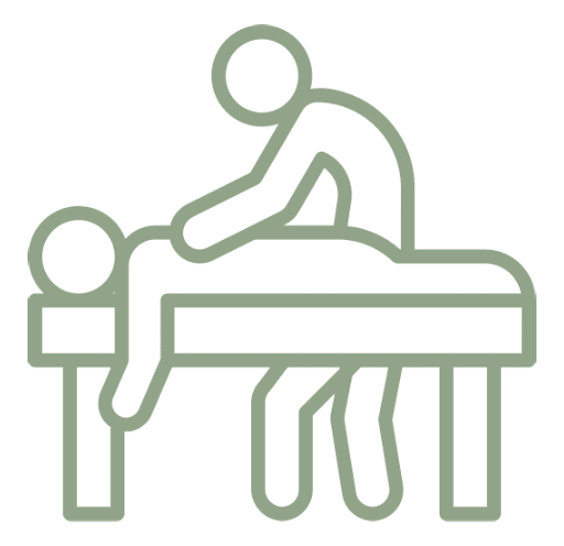 Person receiving massage on table icon